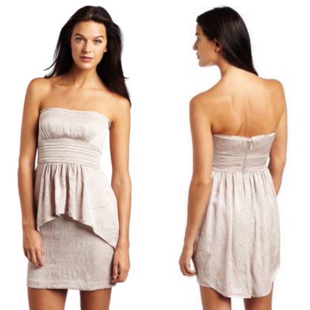BCBGMaxAzria Strapless Champagne Cocktail Dress